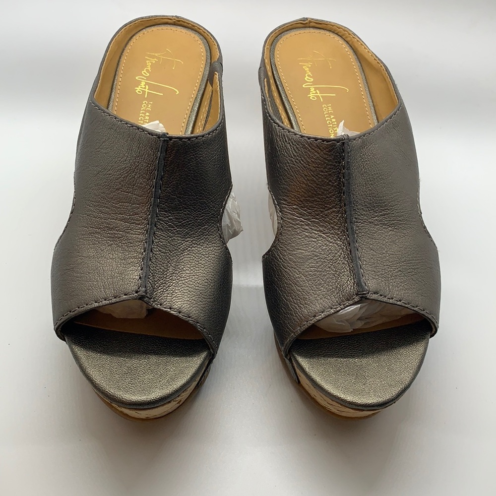 Franco Santo Bronze Leather Platform Sandals New